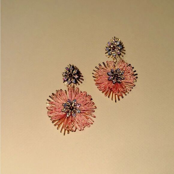 Flower drop earrings N970 - Picture 3 of 5